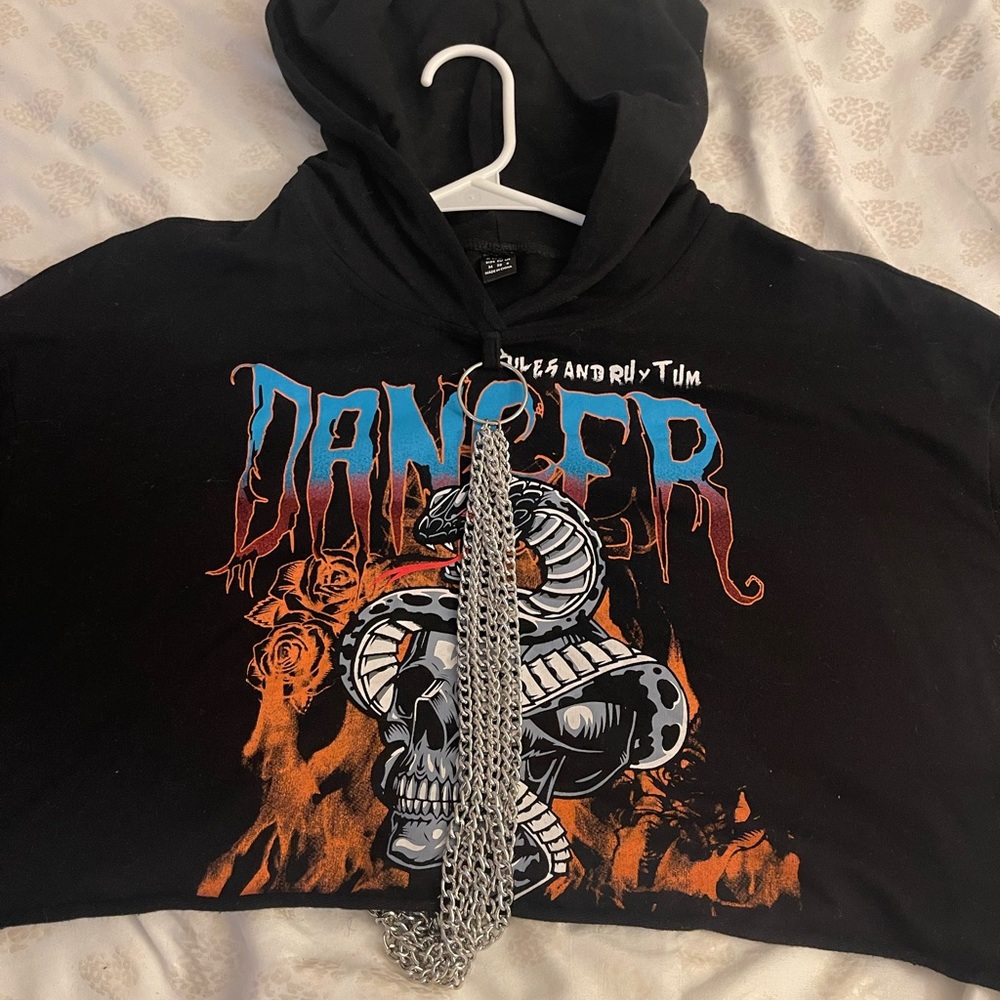 A hoodie with chains